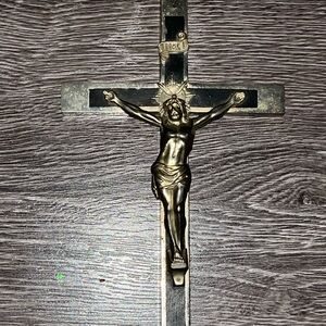 Antique Metal Crucifix Jesus Vintage